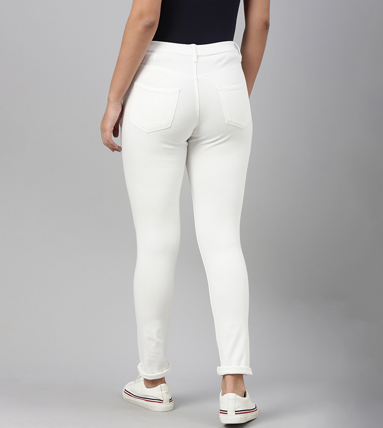 Solid Skinny Fit Stretch Jeggings