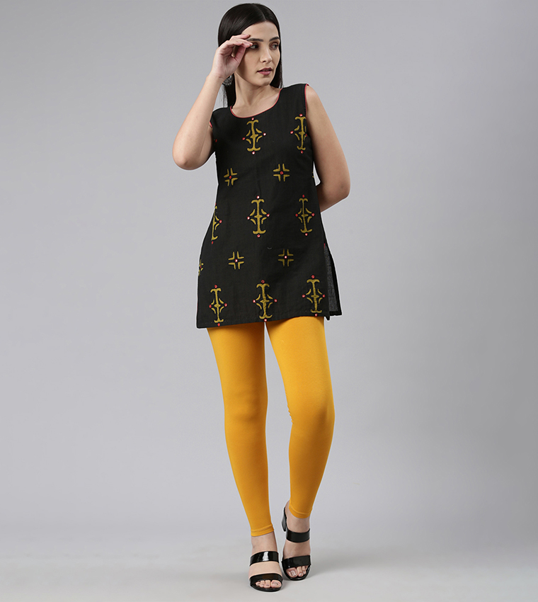 Solid Ankle Length Leggings