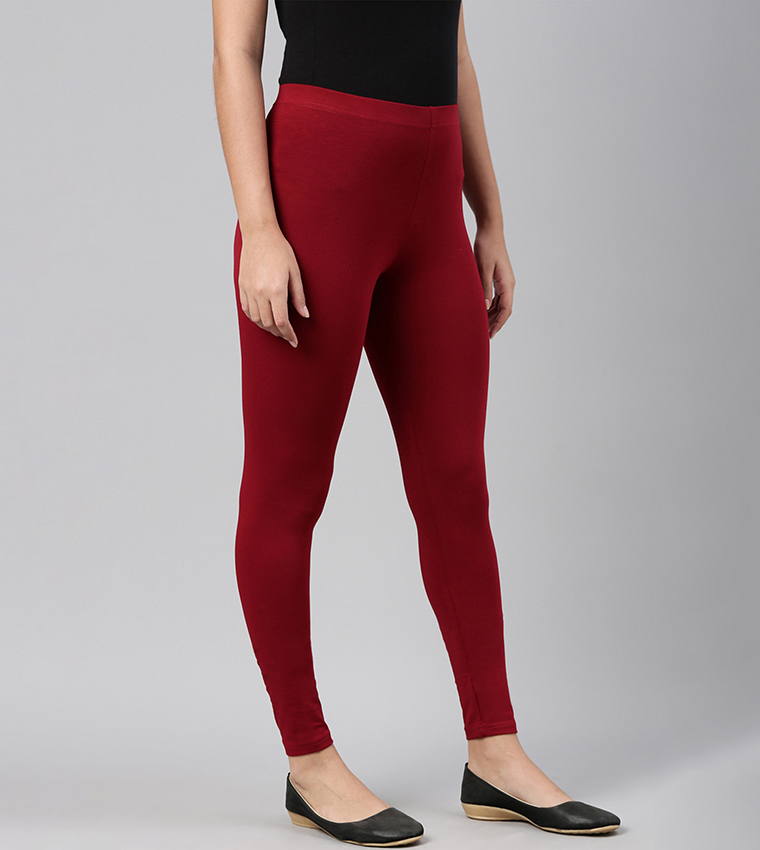 Solid Ankle Length Leggings