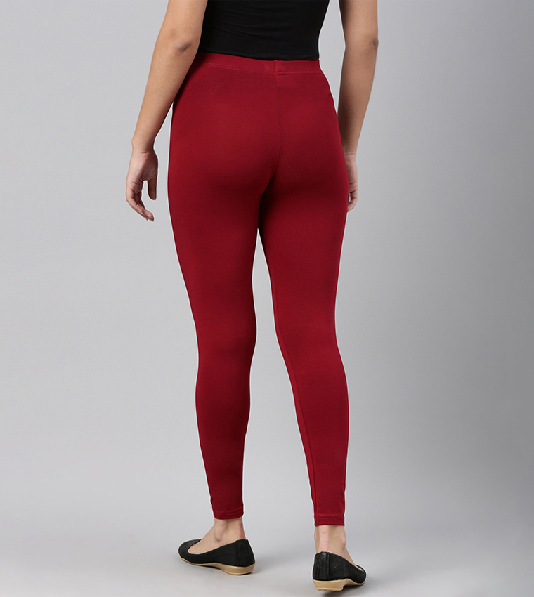 Solid Ankle Length Leggings