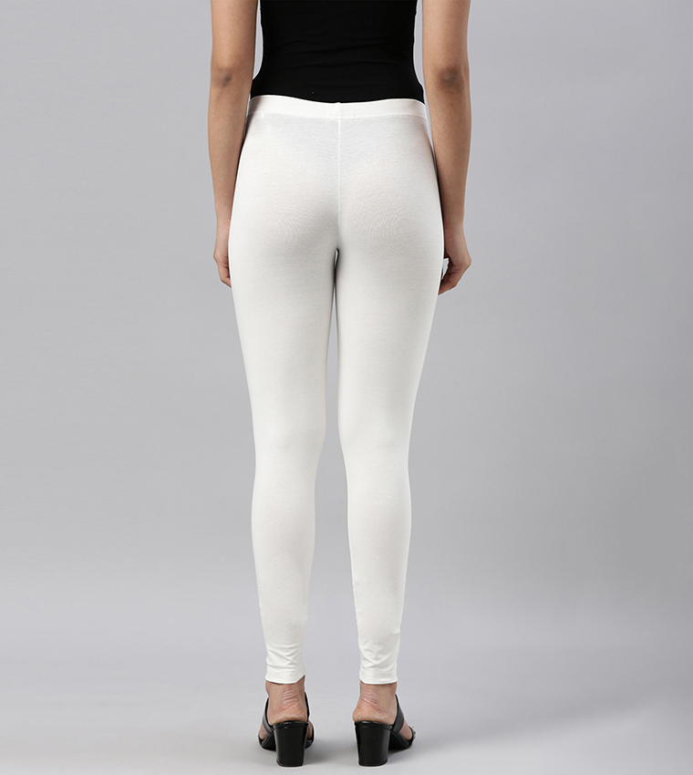 Solid Stretch Ankle Length Leggings