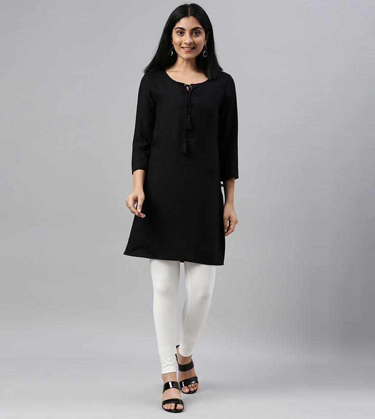 Solid Stretch Ankle Length Leggings