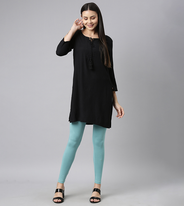 Solid Ankle Length Leggings