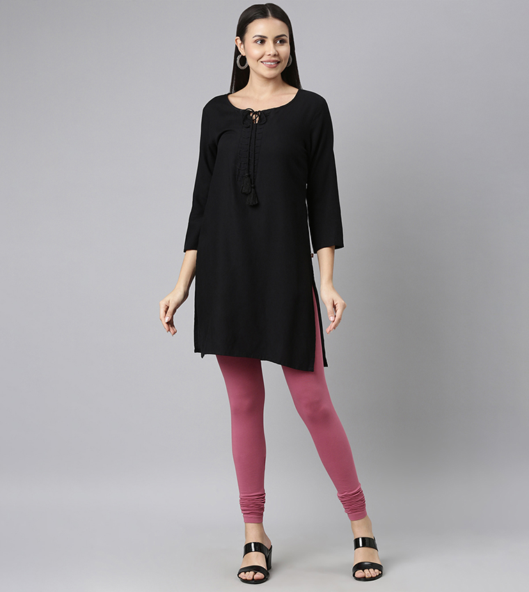 Solid Ankle Length Leggings