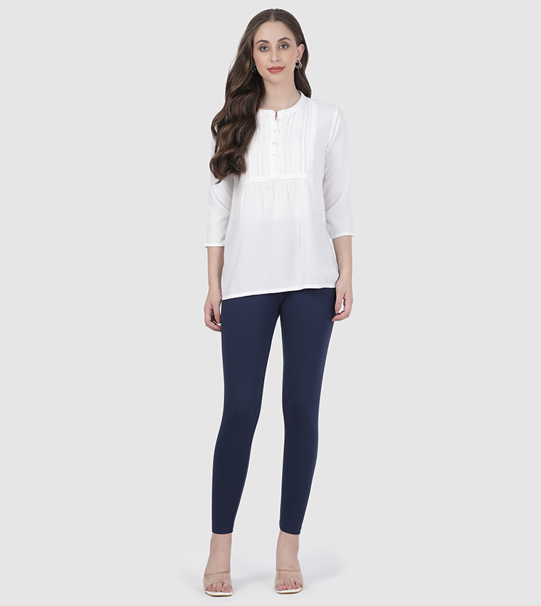 Solid Mid Rise Premium Leggings
