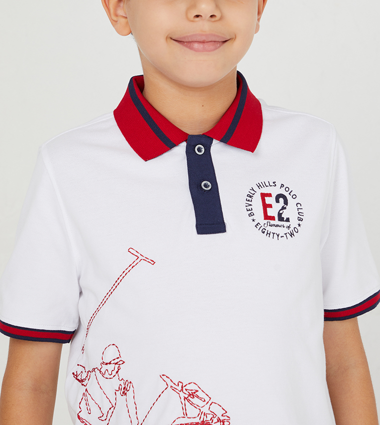 Embroidered Short Sleeves Polo T-Shirt