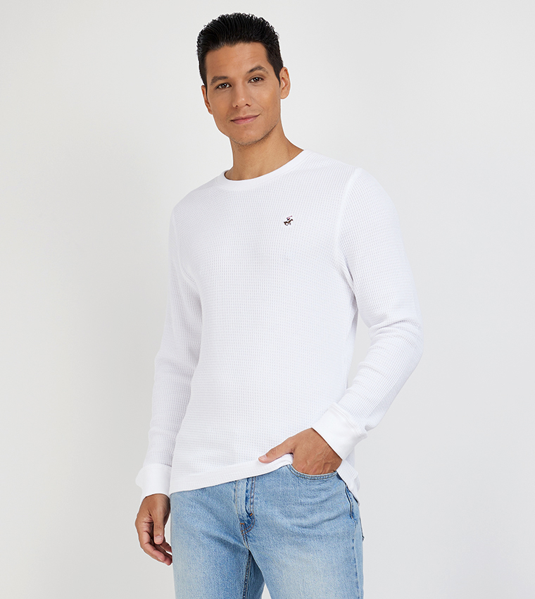 Logo Embroidered Long Sleeves T-Shirt