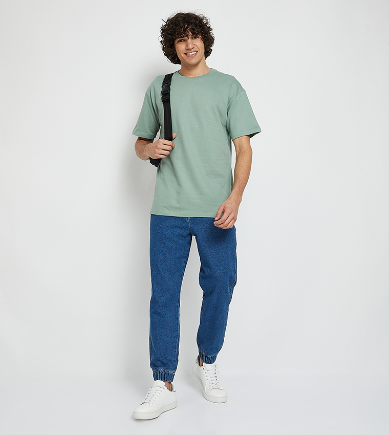 Solid Crew Neck Oversized T-Shirt