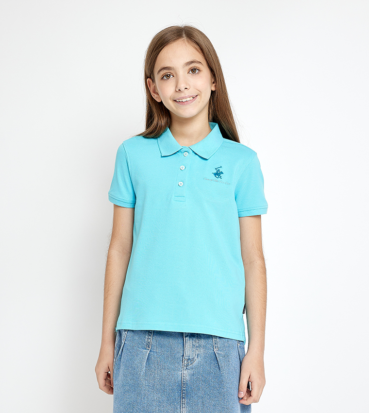 Logo Embroidered Short Sleeves Polo T-Shirt