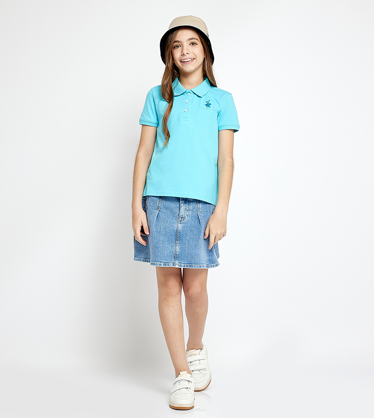Logo Embroidered Short Sleeves Polo T-Shirt