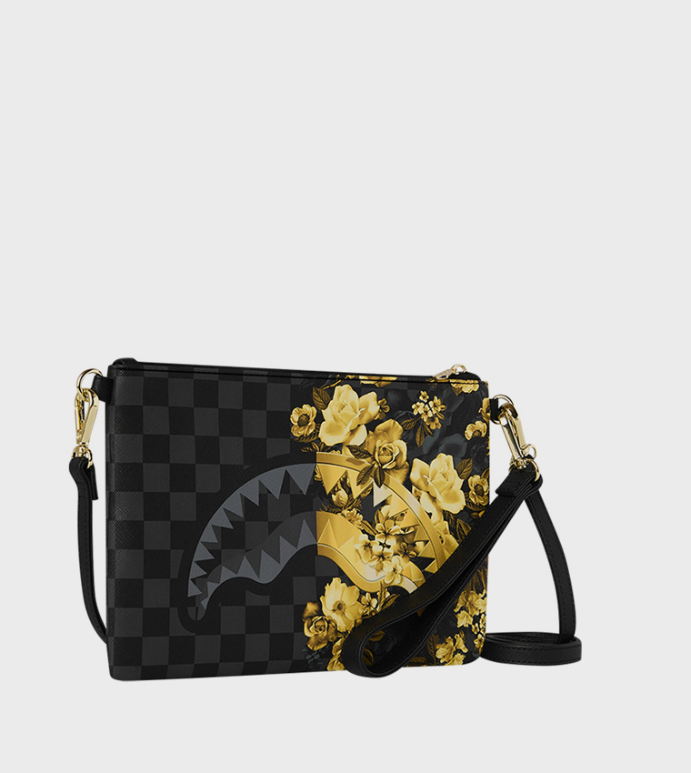 كلاتش كروس بطبعة زهور ذهبية