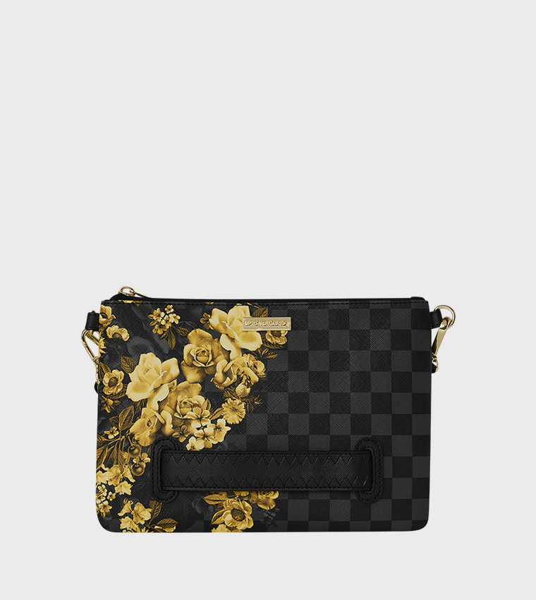 كلاتش كروس بطبعة زهور ذهبية