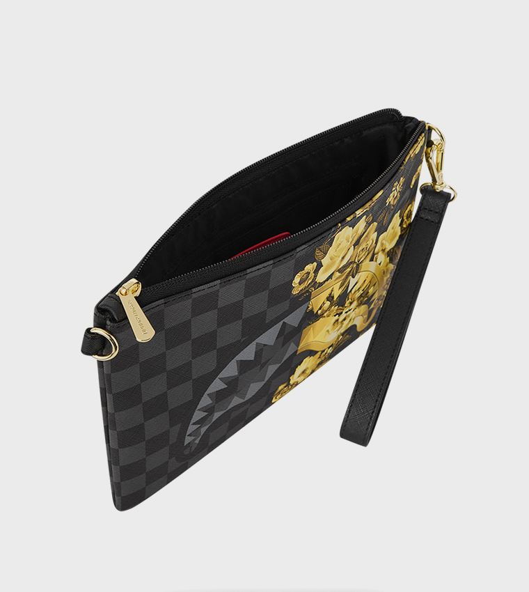 كلاتش كروس بطبعة زهور ذهبية