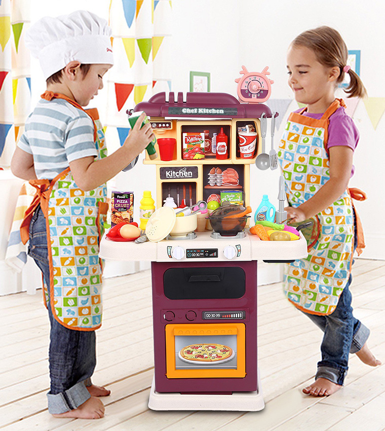 Kitchen Role-Play Set with Spraying & Run Water Function Plus- 64 Pieces