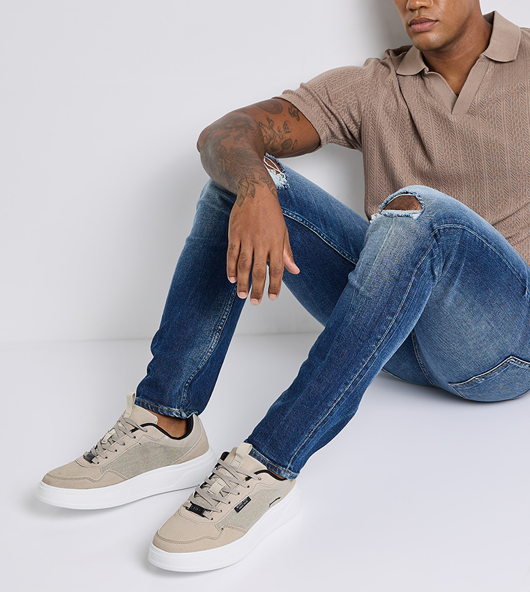 Logo Detail Lace Up Sneakers