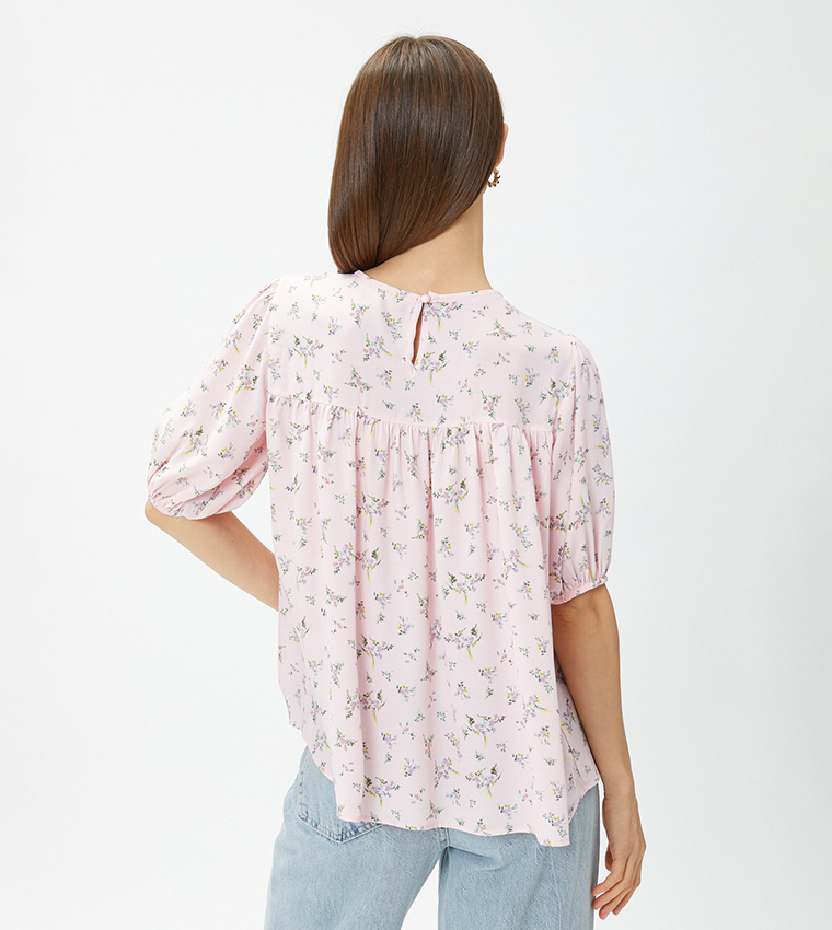 Printed Crew Neck Top