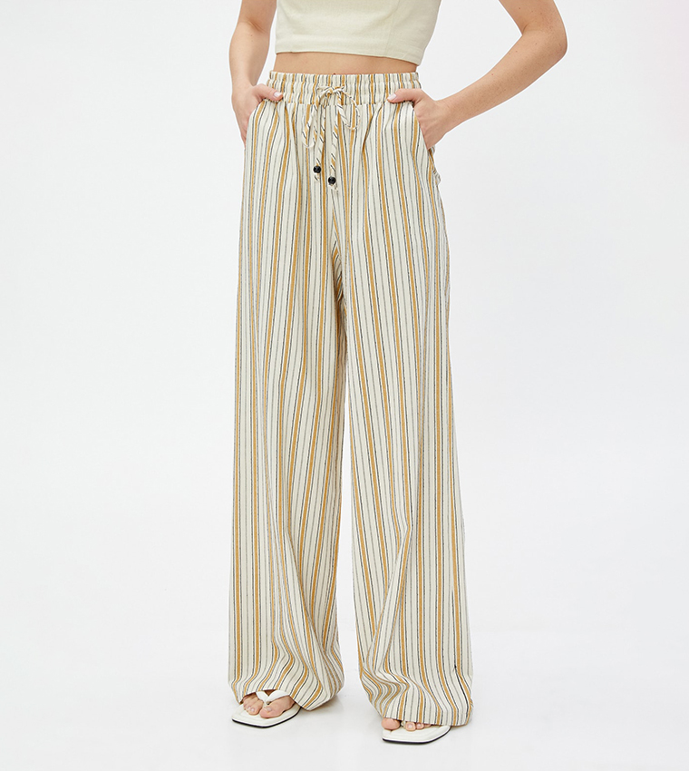 Striped Drawstring Waist Pants