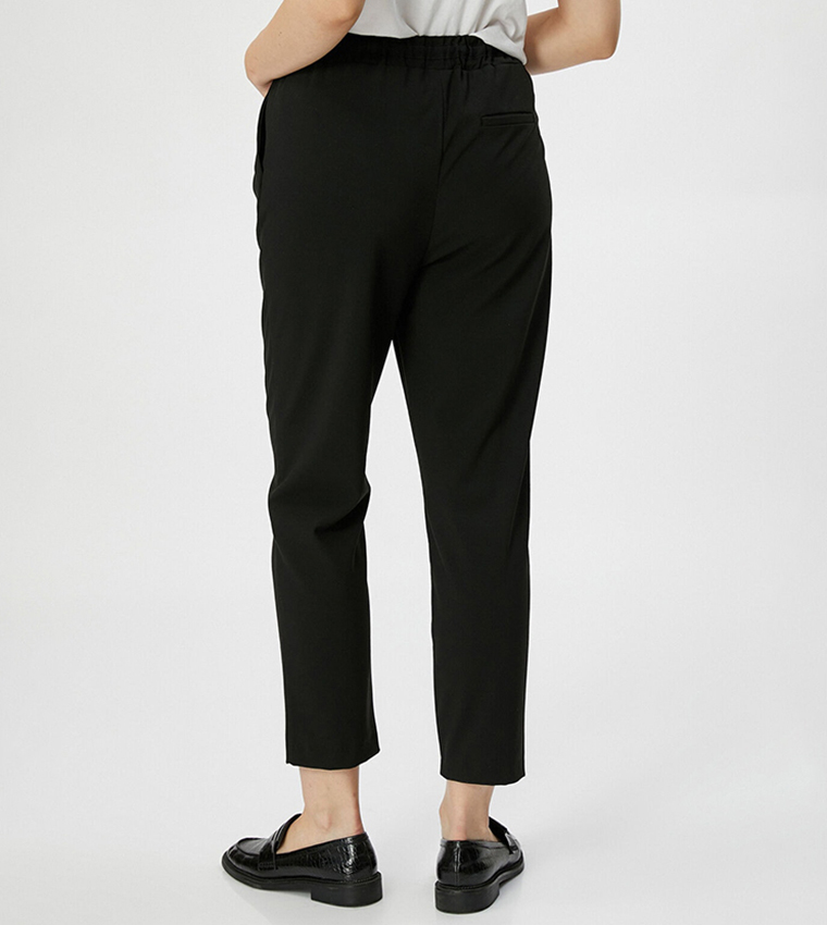 Solid Drawstring Waist Pants