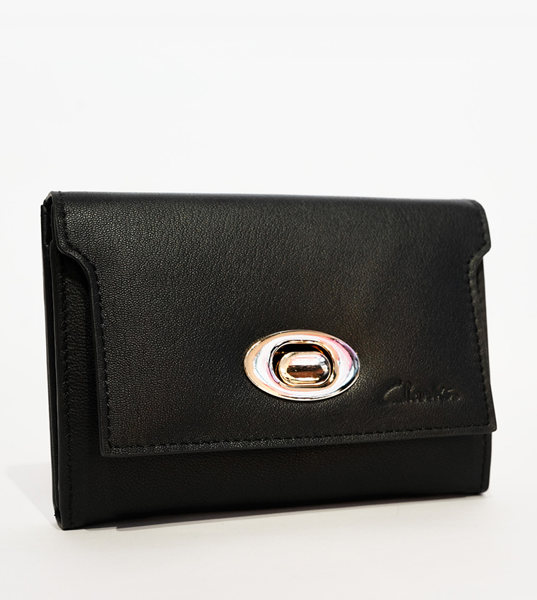 Twist Lock Leather Wallet 
