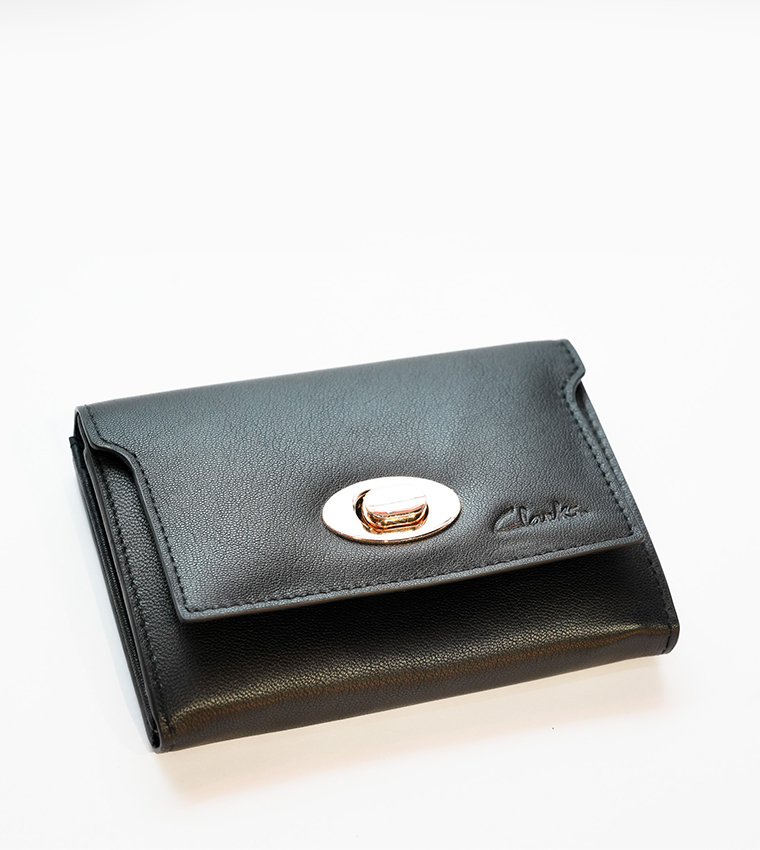Twist Lock Leather Wallet 