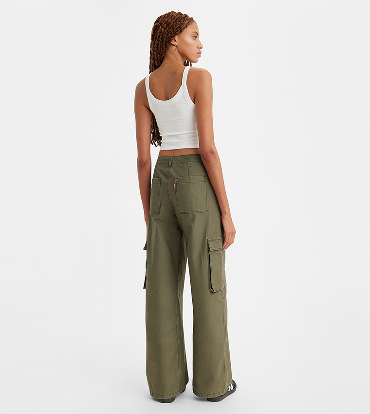 Solid Baggy Cargo Pants