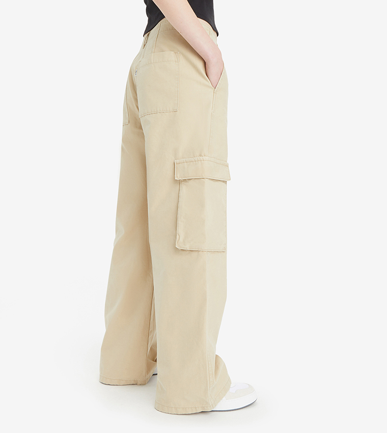 Solid Baggy Cargo Pants