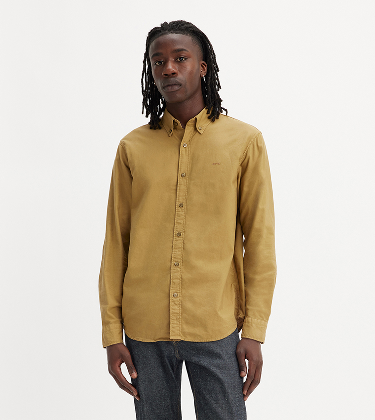 Solid Button-Down Collar Shirt