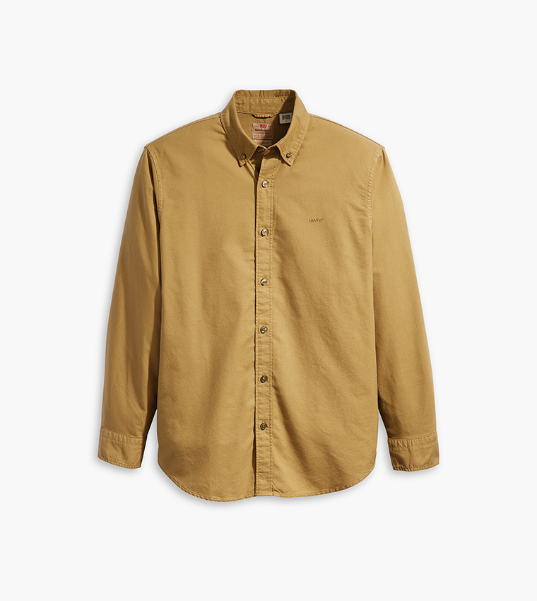 Solid Button-Down Collar Shirt