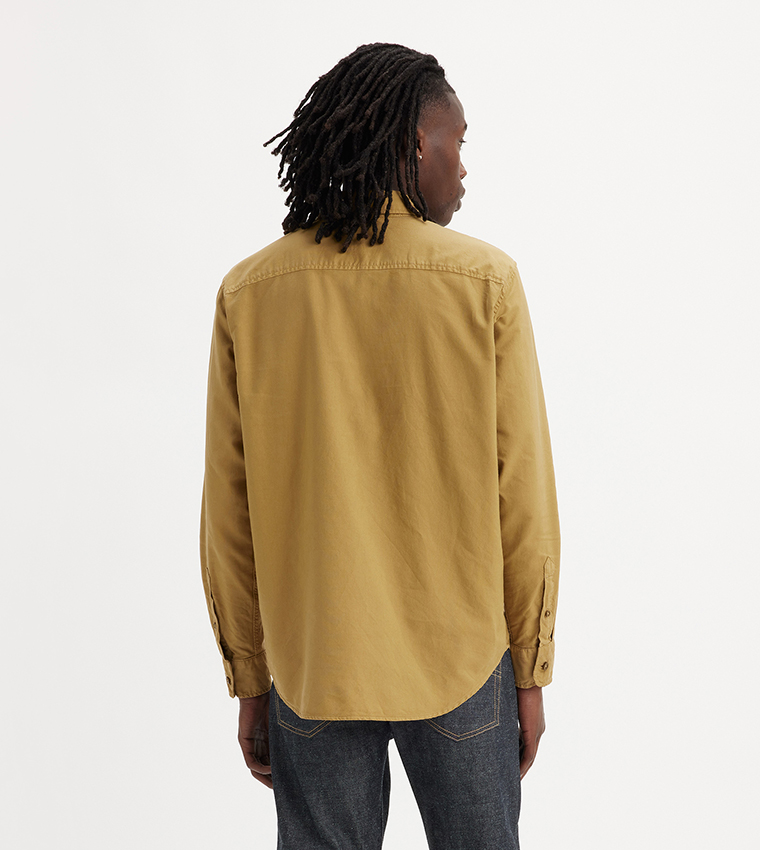 Solid Button-Down Collar Shirt