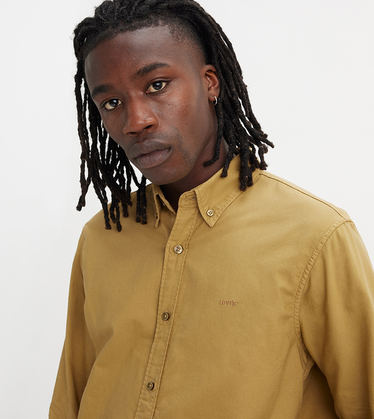 Solid Button-Down Collar Shirt