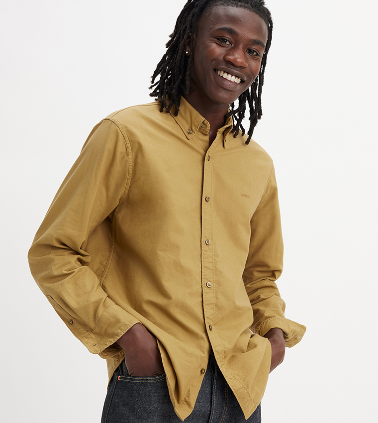 Solid Button-Down Collar Shirt