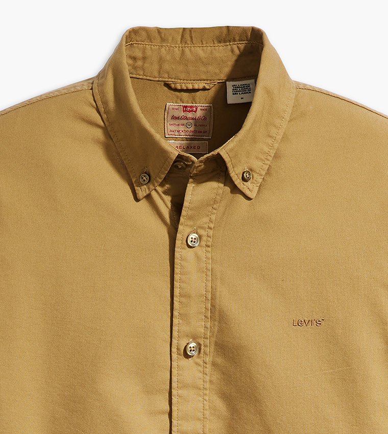 Solid Button-Down Collar Shirt