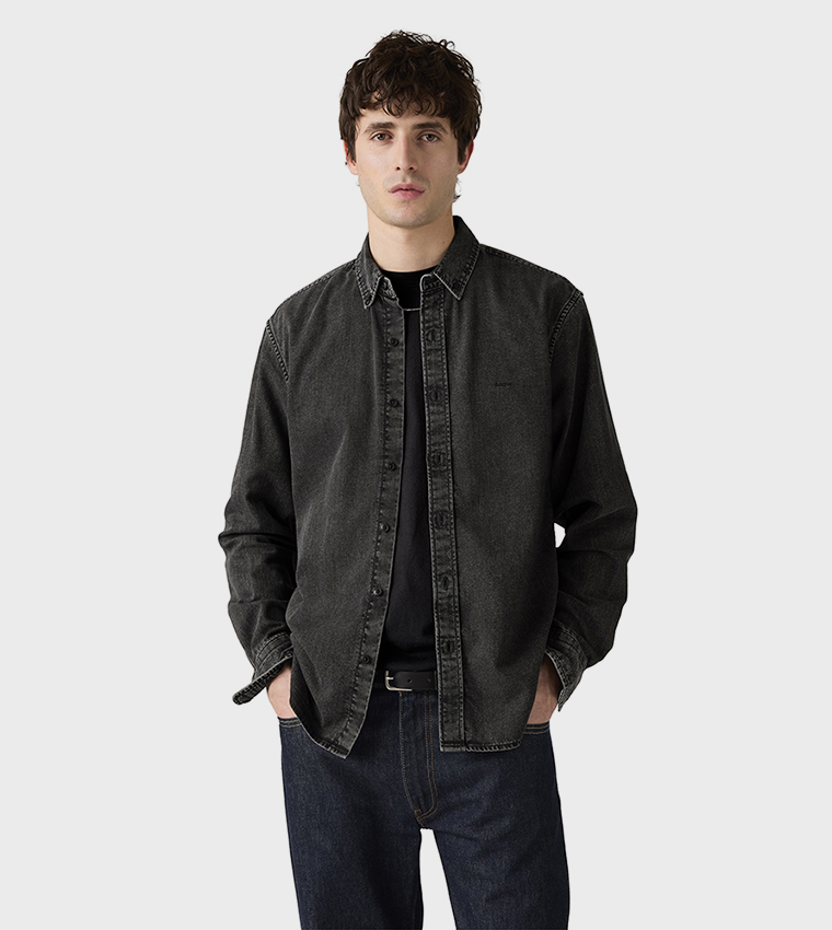 Long Sleeves Button-Down Denim Shirt