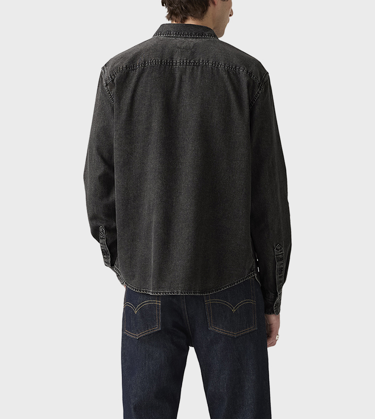 Long Sleeves Button-Down Denim Shirt