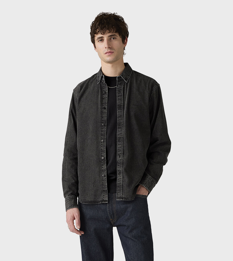 Long Sleeves Button-Down Denim Shirt