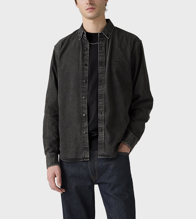 Long Sleeves Button-Down Denim Shirt