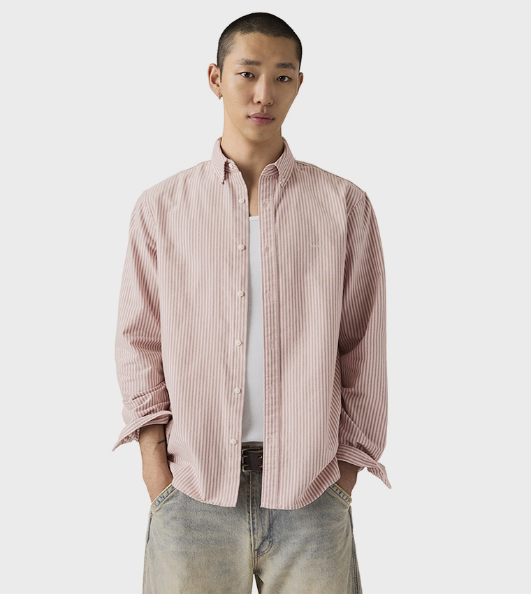 Striped Button-Down Long Sleeves Shirt