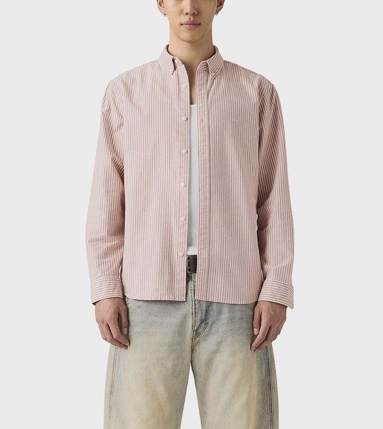 Striped Button-Down Long Sleeves Shirt