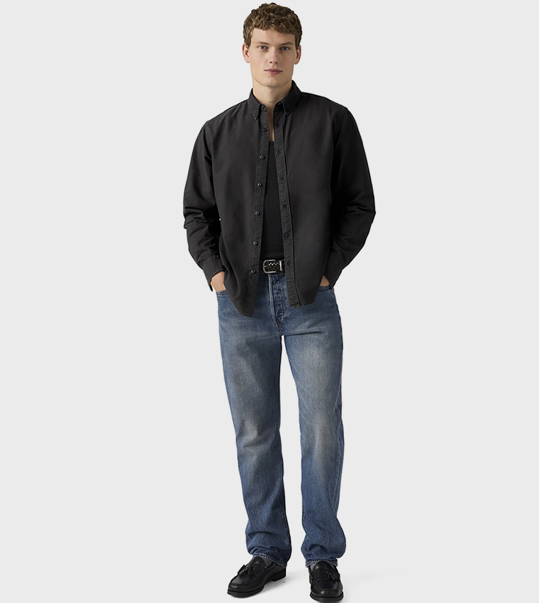 قميص كاجوال بكم طويل وأزرار 