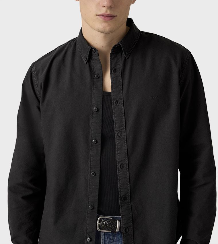 قميص كاجوال بكم طويل وأزرار 