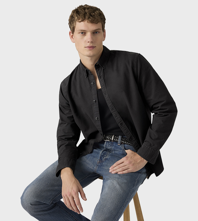 قميص كاجوال بكم طويل وأزرار 