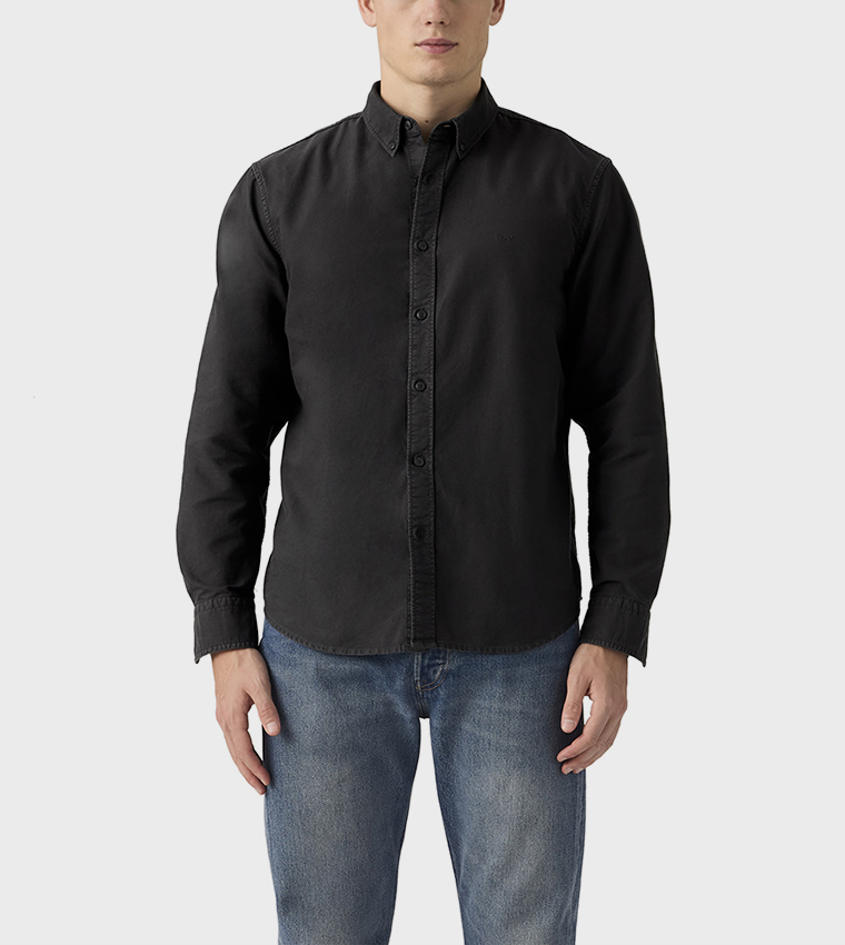 قميص كاجوال بكم طويل وأزرار 