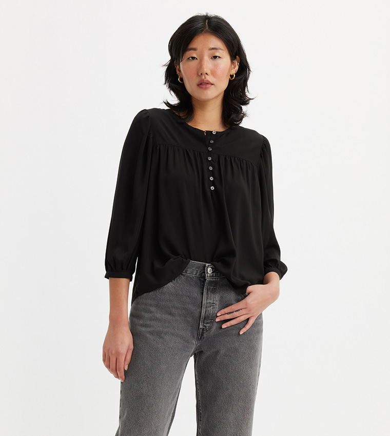 HALSEY Solid 3/4 Sleeves Top