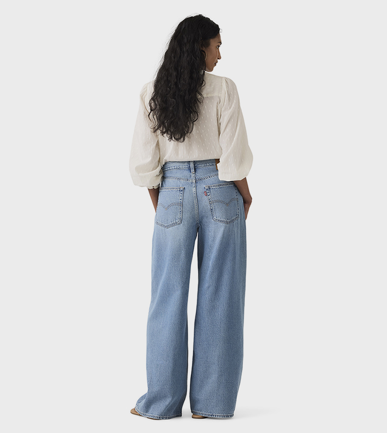 Washed High Waist Straight Fit Jeans