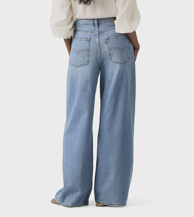 Washed High Waist Straight Fit Jeans