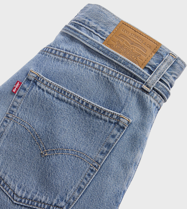 Washed High Waist Straight Fit Jeans
