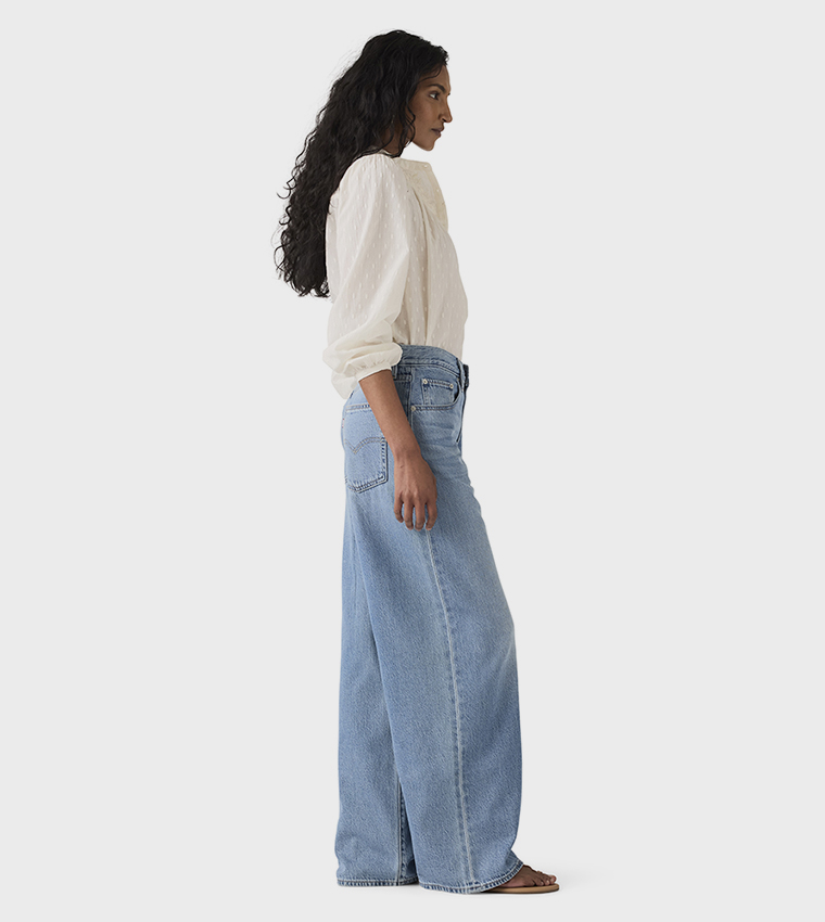 Washed High Waist Straight Fit Jeans