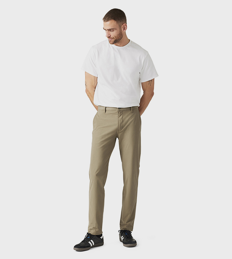 Mid Rise Tapered Fit Tech Chinos