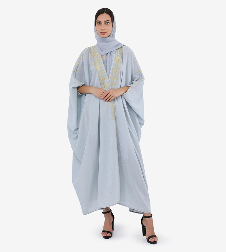 Sequin & Tassels Abaya - Black