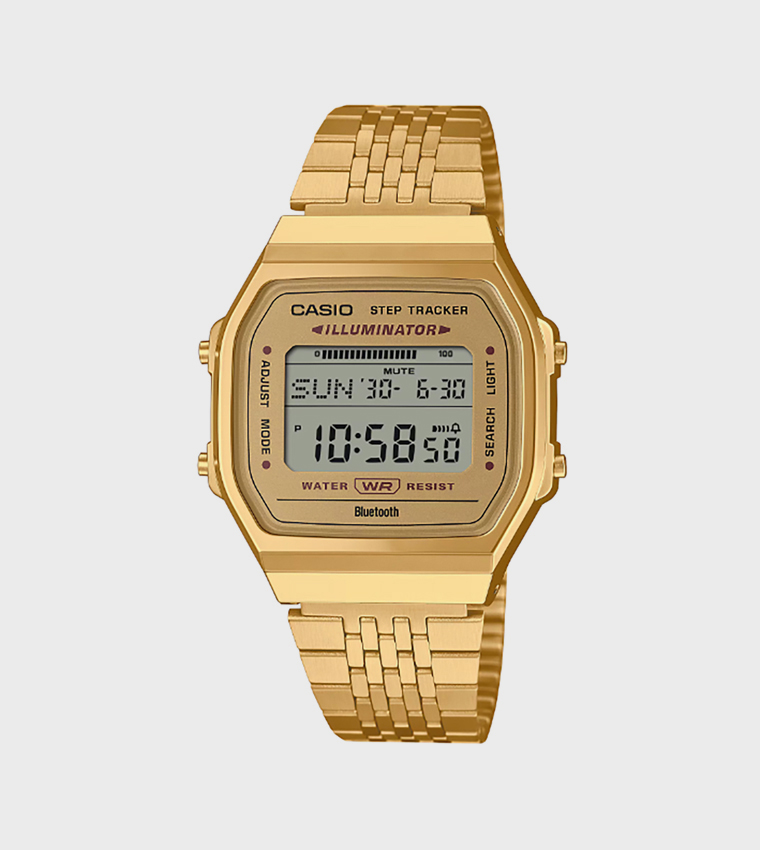 Gold Dial Digital Watch